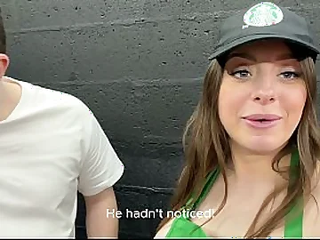 Luna Damsel's bodacious physique gets slapped dimension deep-deep throating donk barista's humungous melons