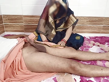 Desi Aunty gets a passionate blowjob after a long time her husband's giant gore is pressed against her throat and humped her hard
