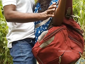 Horny Sinhala College Girl HansiNangiya Gets Her Tight Pussy Pounded Permanent respecting Wild Alfresco Fucky-fucky