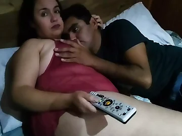 Desi step-mother and stepson watch a red-hot flick and get rigid-on rock hard